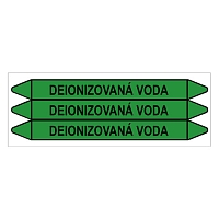 Značení potrubí, deionizovaná voda,3 ks, 355 × 37 mm